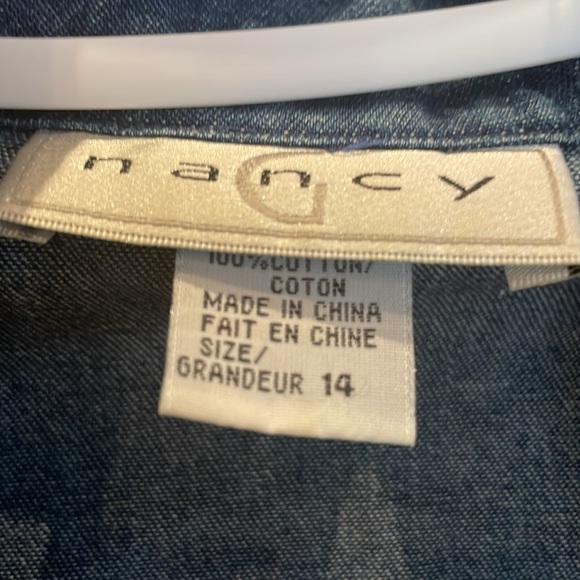 Vintage Jean Button Down Top - Picture 4 of 5